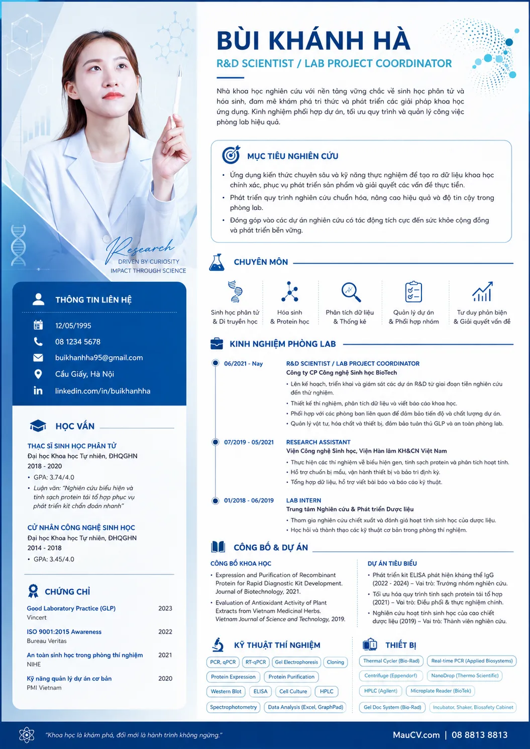 Mẫu CV Account Executive chuyên nghiệp tông xanh dương và trắng